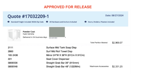 Configuration 17032209-1 - Powder Coat - 535 LIGHT GREY